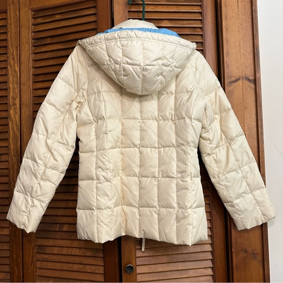 Gap cream/light blue puffer jacket w/ detachable hood, S - Picture 3 of 16